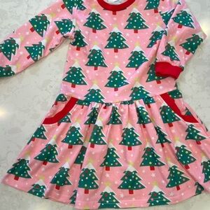 Festive Pink Christmas Tree Dress